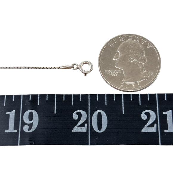 SU Box Chain Necklace | Italy Vintage Sterling Silver 925 | 20" - Picture 2 of 3